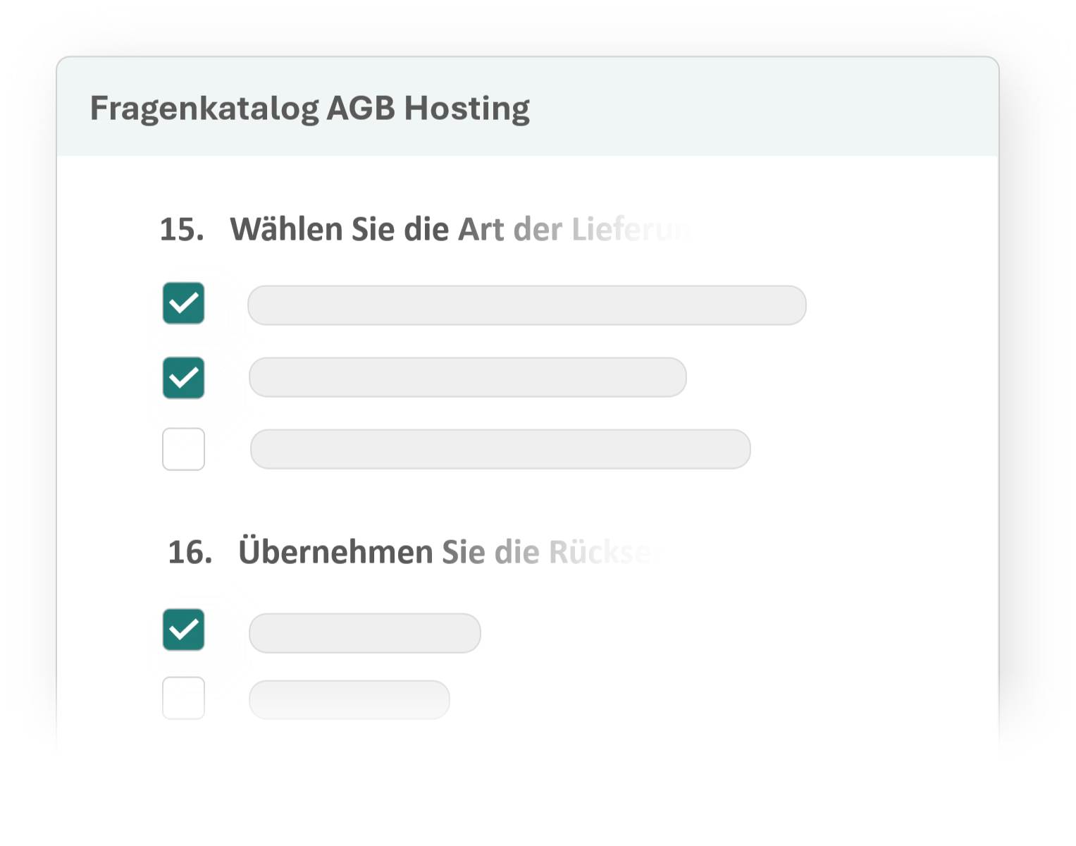 Ausschnitt aus dem Fragenkatalog zur Erstellung abmahnsicherer Rechtstexte