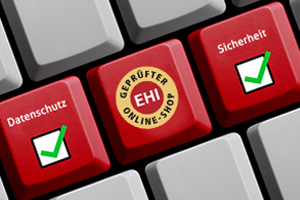 Datenschutz, Geprüfter Online-Shop, Sicherheit (Tastatur)