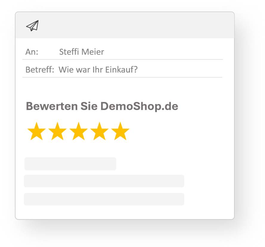 Review per email Bewertungseinladung