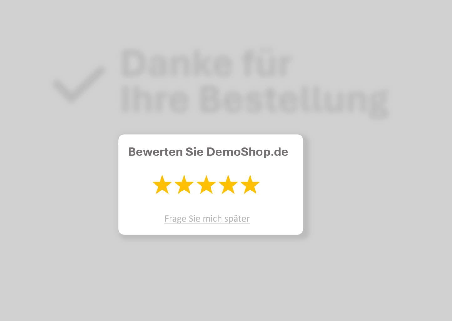 Review popup auf Bestellbestätigungsseite